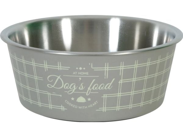 Zolux skål med anti-skli til hund og katt FOOD, gråbrun 750 ml