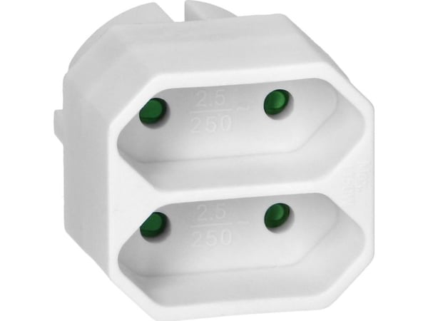 Orno grenuttak OR-AE-13277/W 2x2P euro hvit