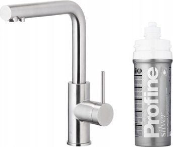 KFA DUERO PURE BASIC kjøkkenbatteri med vannfiltreringsfunksjon + ProFine Silver S filtersett, rustfritt stål