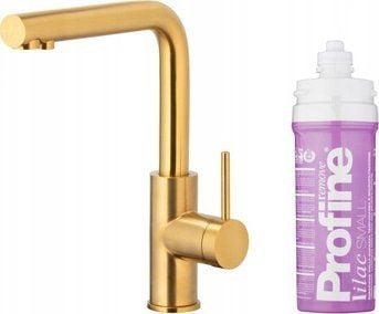 Kjøkkenbatteri KFA DUERO PURE BASIC med vannfilterfunksjon + filtersett PROFINE LILAC S, børstet gull