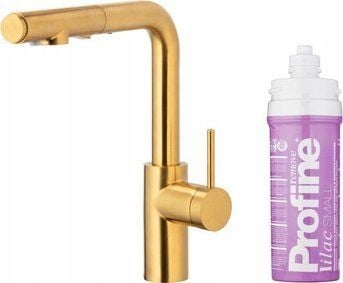 kjøkkenbatteri KFA DUERO PURE BASIC pull-out med vannfiltrering og uttrekkbar tut + ProFine Lilac S, børstet gull