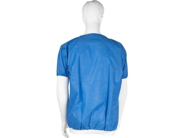 Renrumsdragt bluse, ABENA SoftComfort, M, 42 gsm, blå, SMS, usteril, ekstra blød - (50 stk.) Renrumsdragt bluse, ABENA SoftComfort, M, 42 gsm, blå, SMS, usteril, ekstra blød - (50 stk.)