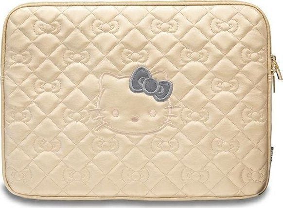 Veske Hello Kitty Sleeve HKCSZPEKHBPD 14" gull/gull glidelås PU vattert buer
