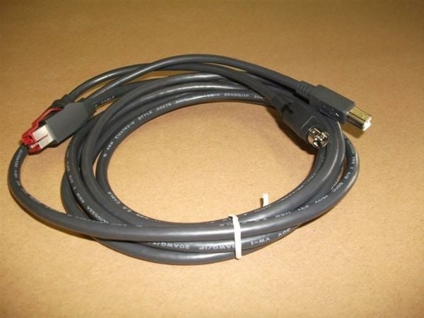 Epson - Vahvistettu USB-kaapeli - USB PlusPower (24 V) (uros) - USB Type B, Power mini-DIN (uros) - 3 m - musta - musta