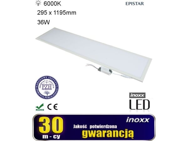 Nvox LED panel 120x30 36w taklampe tynn caisson 6000k kald