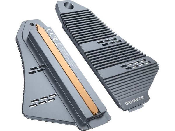 Graugear Heatpipe-kabinett til PS5 minneutvidelse for M.2 NVMe SSD med innebygd beskyttelse