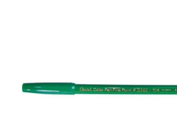 Fiberpenna Pentel S360, fin, 0,8 mm, grön, 12-pack