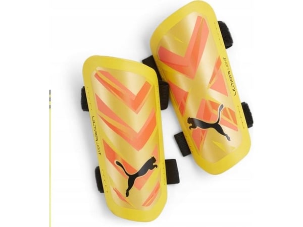 Jalkapallosuojat Puma Ultra Light Strap keltainen ja oranssi 30875 09 (L) (L)