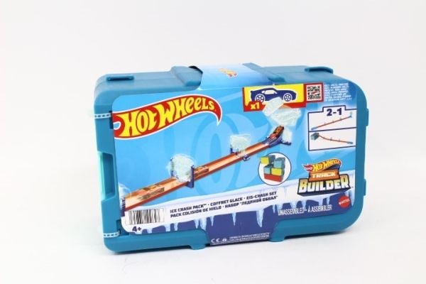 Hot Wheels Track Builder Ice Crash Pack, Set med fordon och bana, 4 År, Plast, Multifärg