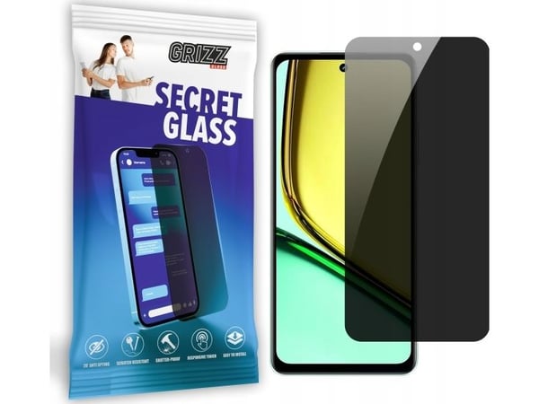 GrizzGlass GrizzGlass SecretGlass personvernglass for Realme 12 Lite GrizzGlass GrizzGlass SecretGlass personvernglass for Realme 12 Lite