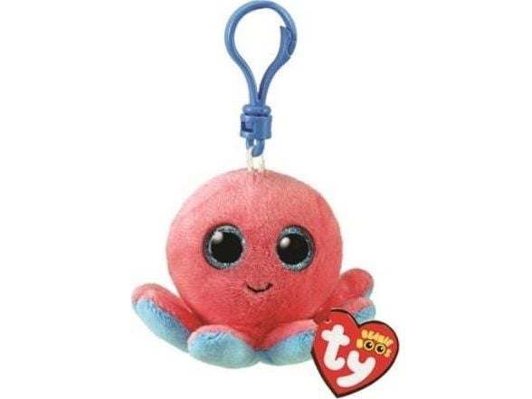 TY BOOS SHELDON mjukisdocka nyckelring - bläckfiskclip 8,5 cm 35255