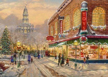 Premium Quality puslespill 1000 brikker Thomas Kinkade Christmas Wish
