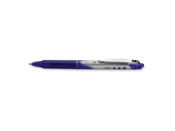 Rollerpen pilot v-ball grip, med trykknap, 0,35 mm, blå