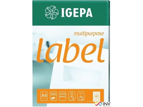 Igepa Selvklebende etikett 70.0X37.0 IGEPA - etk4809