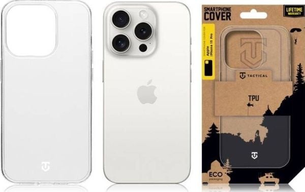 Taktisk TPU-deksel for Apple iPhone 15 Pro Transparent