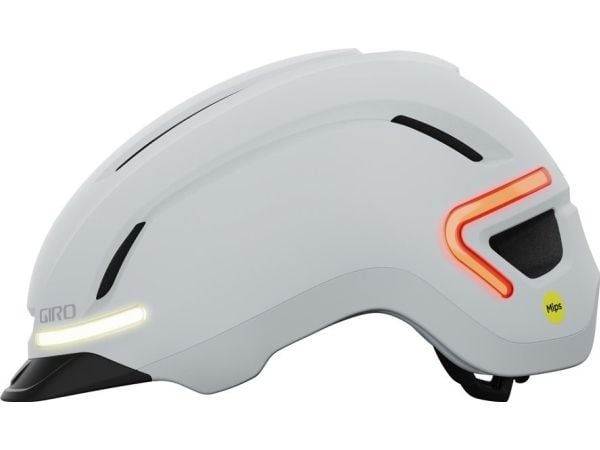 Giro sykkelhjelm ETHOS MIPS med integrert LED, str. L(59-63 cm), Matte Chalk