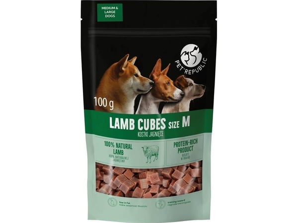 Pet Republic godbiter lammekuber til hund 100 g M