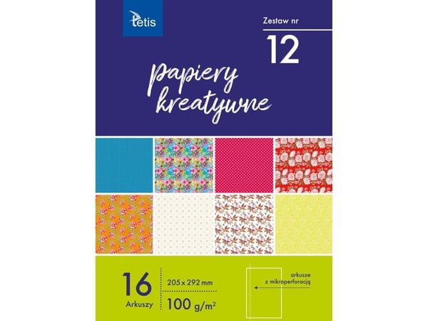 Tetris kreative papirer A4 205x292 mm sett nr. 12 KB030-12 – 16 ark
