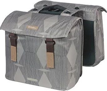 Basil bagasjebærer-taske ELEGANCE DOUBLE PANNIER BAG MIK 40–49 L, MIK-system (ready to go) vannavvisende chateau taupe