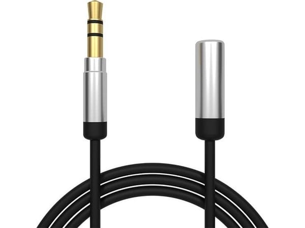 Blow-kabel Jack 3,5 mm - Jack 3,5 mm 1 m svart (91-282#)