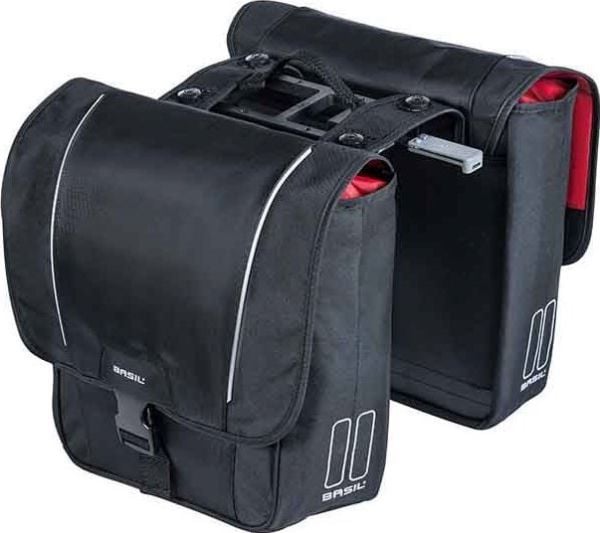 Basil dobbel bysykkelveske SPORT DESIGN DOUBLE PANNIER BAG MIK 32L, MIK system (ready to go) svart (NEW 2024)