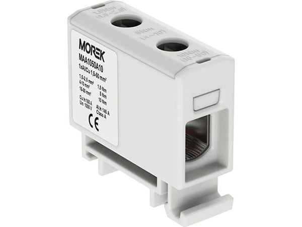 MOREK väyläliitin 1,5-50mm2 harmaa 2-reikäinen 1P MAA1050A10 Morek 3811
