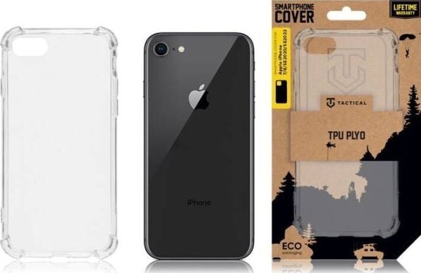 Tactical TPU plyo-deksel for Apple iPhone 7/8/SE2020/SE2022 transparent