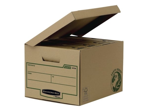 Fellowes hengslet lokkboks 26,9x34x40cm brun 10PK
