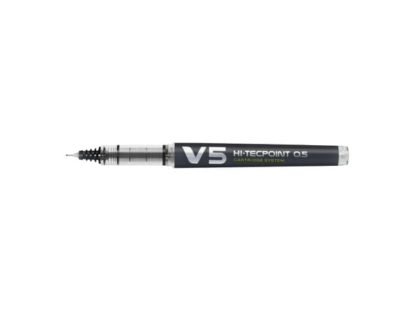 Rollerpen, Pilot Hi-Tecpoint V5, genopfyldelig, 0,5 mm, sort, pakke a 10 stk