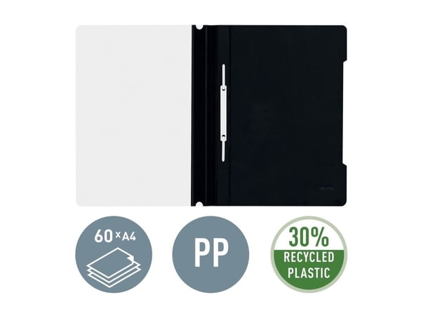 Mappe A4, PVC, sort 25 stk. Leitz