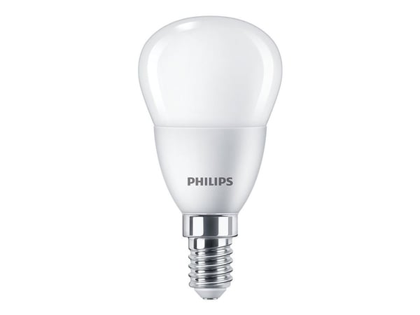 Philips - LED-lyspære - form: P45 - mattslipt finish - E14 - 4.9 W (ekvivalent 40 W) - klasse F - varmt hvitt lys - 2700 K (en pakke 3)