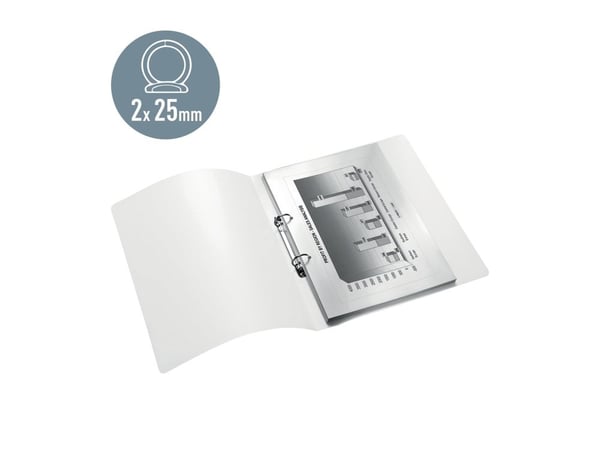 Leitz WOW - Ringperm - for A4 (210 x 297 mm) - kapasitet: 190 ark - isblå metallisk
