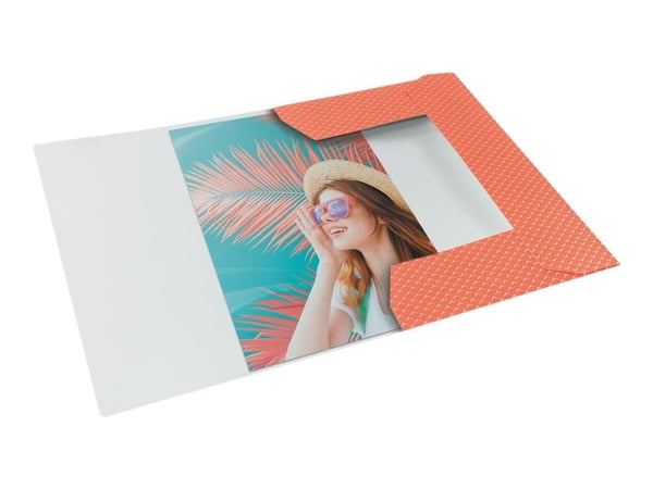 Esselte Colour'Breeze - 3-fliksmappe - for A4 (210 x 297 mm) - kapasitet: 150 ark - Korall