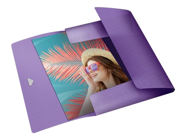 Esselte Colour'Breeze - 3-fliksmappe - for A4 (210 x 297 mm) - kapasitet: 150 ark - translucent lavendel