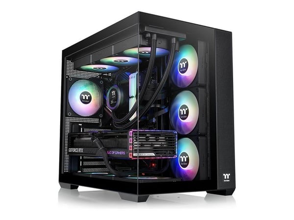 Thermaltake View 380 TG ARGB - Mid tower - ATX - genomskinlig sidopanel (härdat glas) - ingen strömförsörjning (ATX) - hortensia blå - USB/ljud
