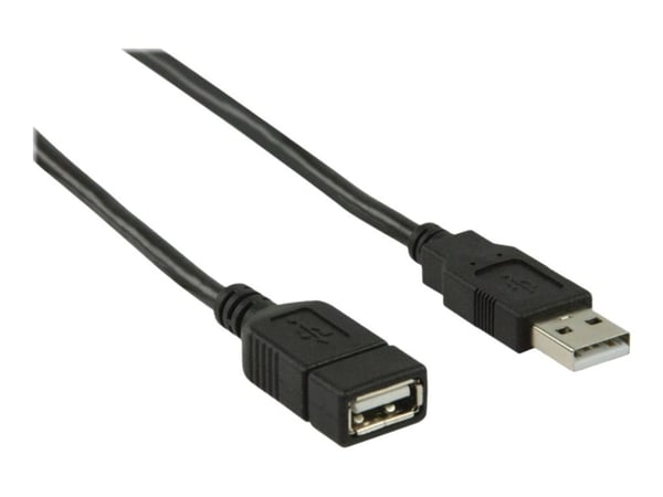 Nedis - USB-förlängningskabel - USB (hane) till USB (hona) - USB 2.0 - 2 m - rund - svart