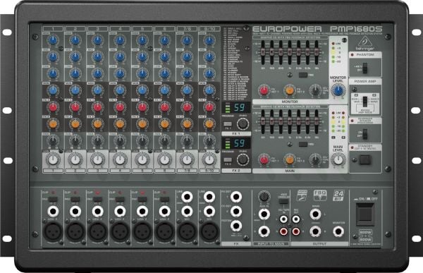 Behringer PMP1680S, 10 kanaler, Rackmontering, 1050 W, Svart