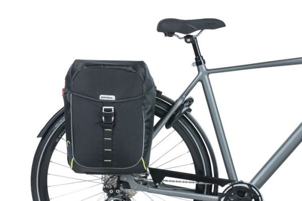 Basil Miles MIK, Bakre, Sykkelveske, Polyester, Sort, 34 l, 10 kg