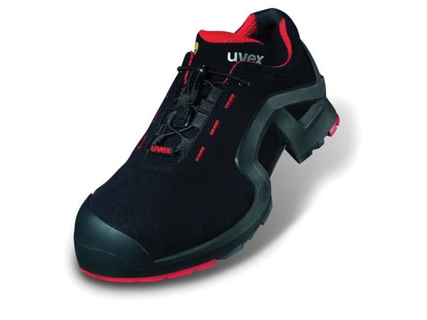 Uvex 85162, Unisex, Voksen, Vernesko, Sort, Rød, ESD, S3, SRC, Hurtigsnører