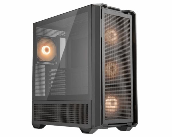 Cougar PUMA | MX600 Svart | PC-veske | Mid Tower / Mesh frontpanel / 3 x 140 mm + 1 x 120 mm vifter / klart venstre panel