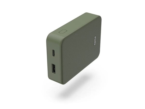 Hama Colour 10 - Strømbank - 10000 mAh - 37 Wh - 3 A - Fast Charge - 2 utgangskontakter (USB, USB-C) - på kabel: USB-C - grønn