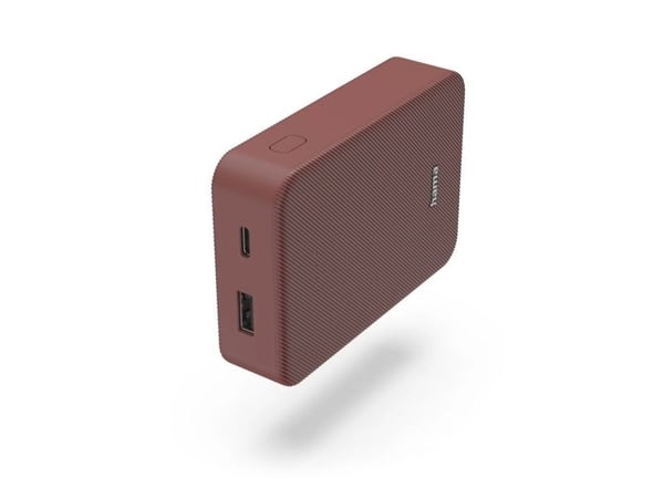 Hama Colour 10 - Strømbank - 10000 mAh - 37 Wh - 3 A - Fast Charge - 2 utgangskontakter (USB, USB-C) - på kabel: USB-C - rød