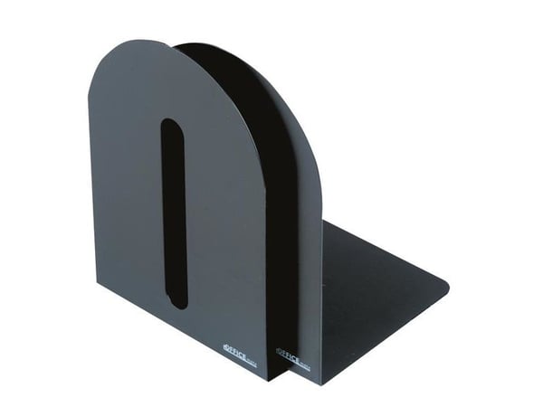 Bokstöd i metall, 15x15 cm, svart - (2 st./förpackning)