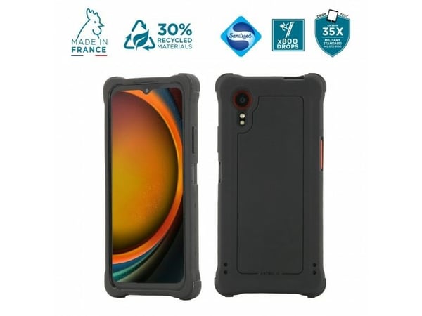 Mobilis PROTECH - Baksidedeksel for mobiltelefon - forsterket - svart - for Samsung Galaxy XCover7