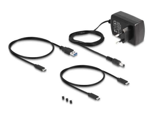 Delock USB Type-C-muunnin 1 x M.2 NVMe SSD + 1 x SATA SSD / HDD kloonitoiminnolla varustettuna