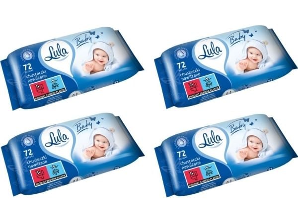 LULA våtservietter med panthenol 72 stk, 3+1 gratis