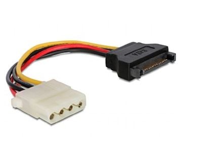 Cablexpert CC-SATA-PS-M - Strømadapter - SATA-strøm (hann) til 4-pin intern strøm (hunn) - 15 cm
