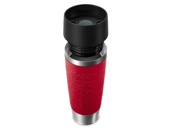 EMSA Travel Mug Classic N2022200, Svart, Rød, Rustfritt stål, Silikon, Rustfritt stål, Polypropylen (PP), 4 timer, 8 timer