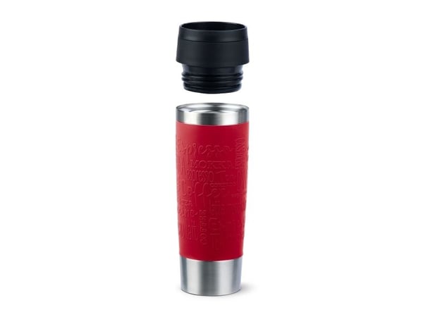 EMSA Travel Mug Classic N2022200, Svart, Rød, Rustfritt stål, Silikon, Rustfritt stål, Polypropylen (PP), 4 timer, 8 timer