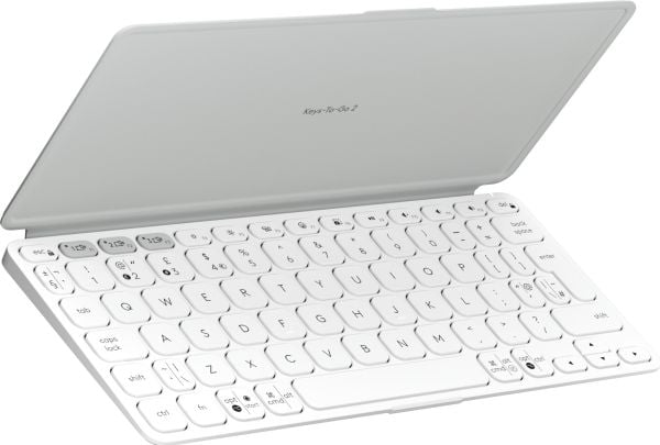 Logitech Keys-To-Go 2 - Tastatur - innebygd deksel - trådløs - Bluetooth LE - QWERTY - US International - blekgrå